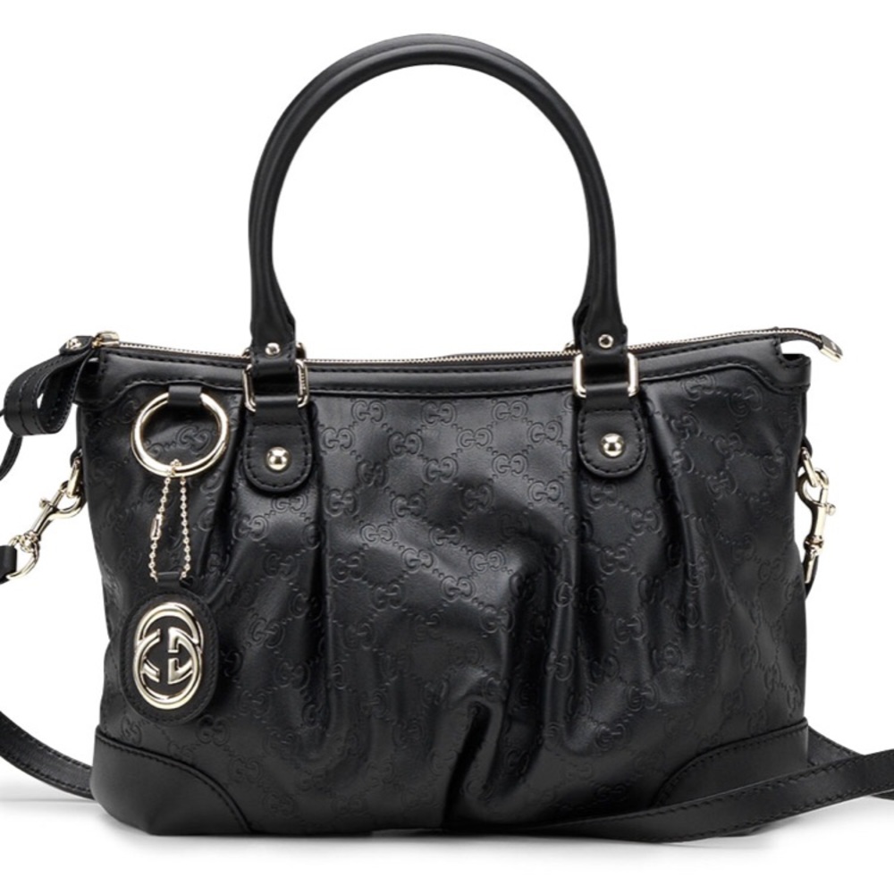 Sukey Guccissima Leather Top Handle Bag, Black
